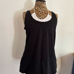 Indigenous Black and White Layered Tank Top